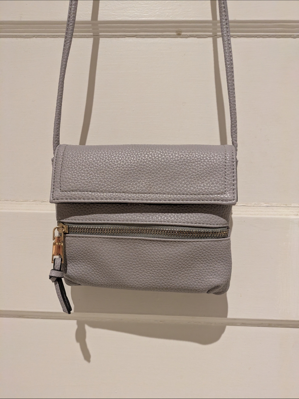 Lavender Leather Crossbody Bag - Minimalist Women's Shoulder Purse